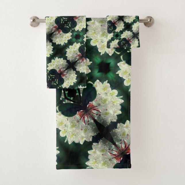 Conjunto De Toalhas Azalea branca com padrão de gotas de chuva (Insitu)