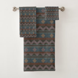 Conjunto De Toalhas Aztec Design Geométrico Native American