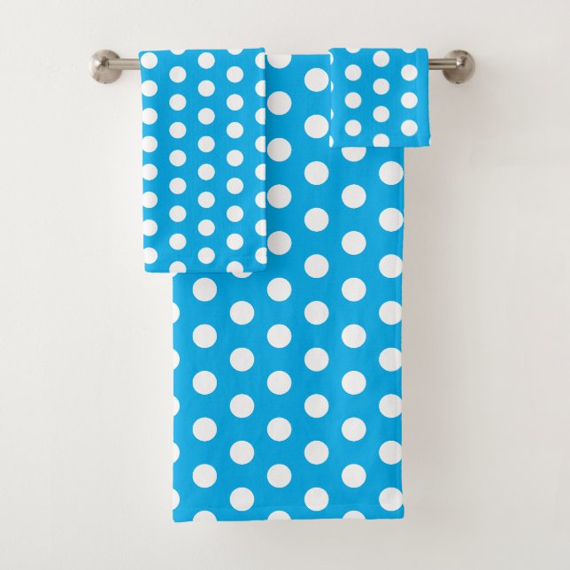 Conjunto De Toalhas Azul Claro e Branco  (Insitu)