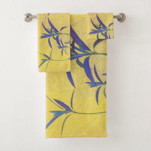 Conjunto De Toalhas Azul e amarelo rústicos