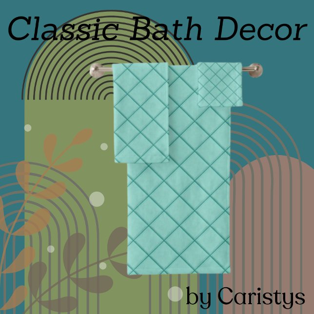 Conjunto De Toalhas Azul em Formas de Diamante Padrão (Criador carregado)