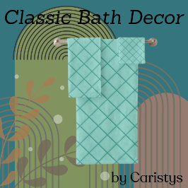 Conjunto De Toalhas Azul em Formas de Diamante Padrão