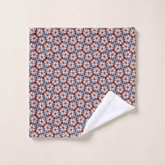 Conjunto De Toalhas Azul Floral Rosa e Marrom