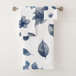 Conjunto De Toalhas Azul Folha Florestas Cores de Água