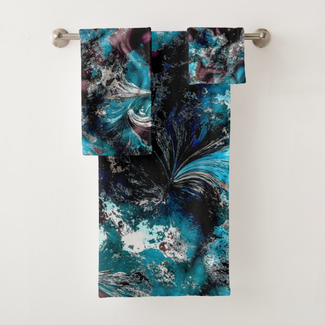 Conjunto De Toalhas Azul Gradiente (Insitu)