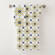 Azul Marinho & Amarelo Margarida Mediterrânea