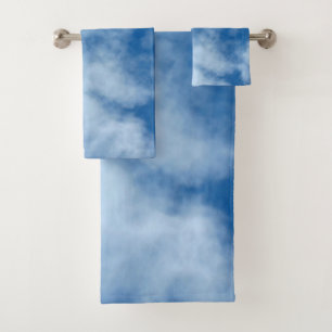 Conjunto De Toalhas Azul Sky com Foto de Nuvens