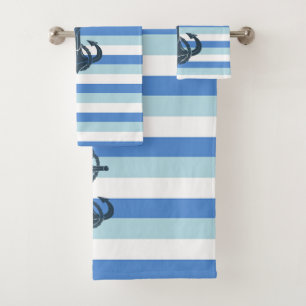 Conjunto De Toalhas Azul suave, âncora do marinho