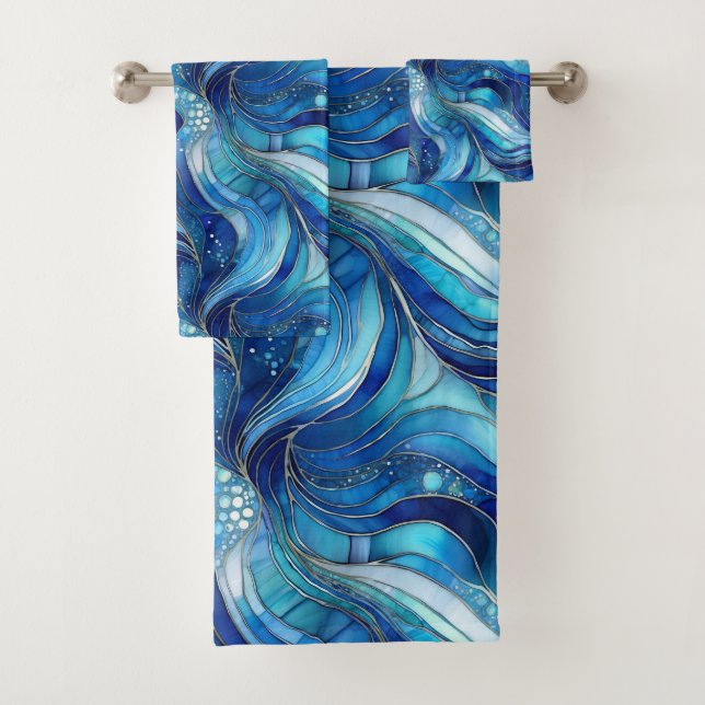 Conjunto de Toalhas Azul Turquesa e Azul (Insitu)