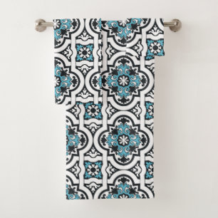 Conjunto De Toalhas Azulejo azul português