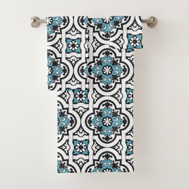 Conjunto De Toalhas Azulejo azul português (Insitu)