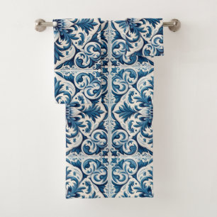 Conjunto De Toalhas Azulejo azul português