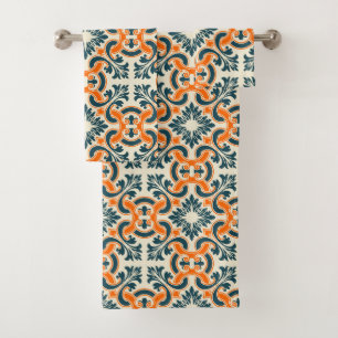 Conjunto De Toalhas Azulejo azul português
