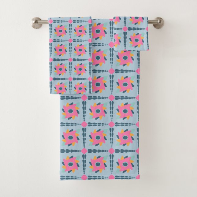 Conjunto De Toalhas Azulejo colorido decorativo (Insitu)