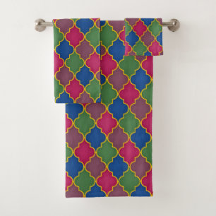 Conjunto De Toalhas Azulejo Lilac marroquino (grande escala)