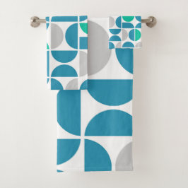 Conjunto De Toalhas Azulejos Aquáticos de meio século