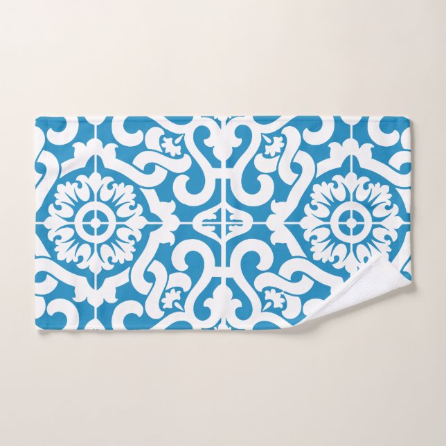 Conjunto De Toalhas Azulejos azuis portugueses 1 (Toalha de mão)