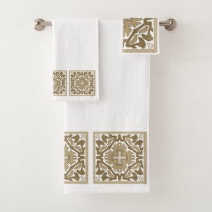 Conjunto De Toalhas Azulejos do espanhol do Sepia