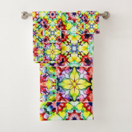 Conjunto De Toalhas Azulejos do Mediterrâneo, Azulejos de Tinta Álcool