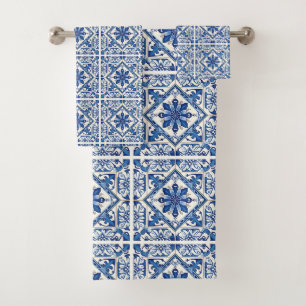 Conjunto De Toalhas Azulejos do Mediterrâneo, Portugal, Azulejo, Majol