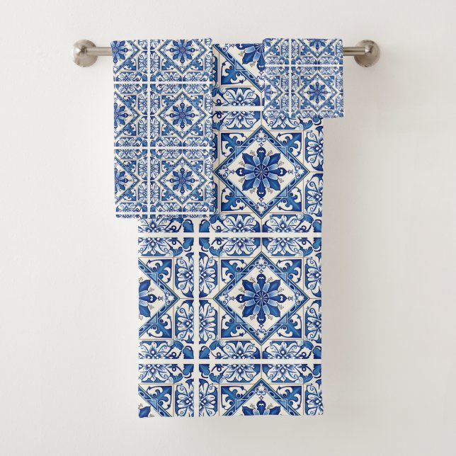 Conjunto De Toalhas Azulejos do Mediterrâneo, Portugal, Azulejo, Majol (Insitu)