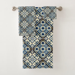 Conjunto De Toalhas Azulejos do Mediterrâneo, Portugal, Azulejo, Majol