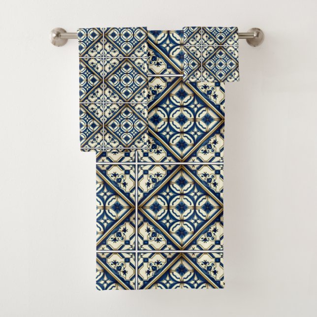 Conjunto De Toalhas Azulejos do Mediterrâneo, Portugal, Azulejo, Majol (Insitu)