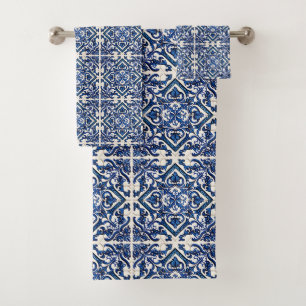 Conjunto De Toalhas Azulejos do Mediterrâneo, Portugal, Azulejo, Majol