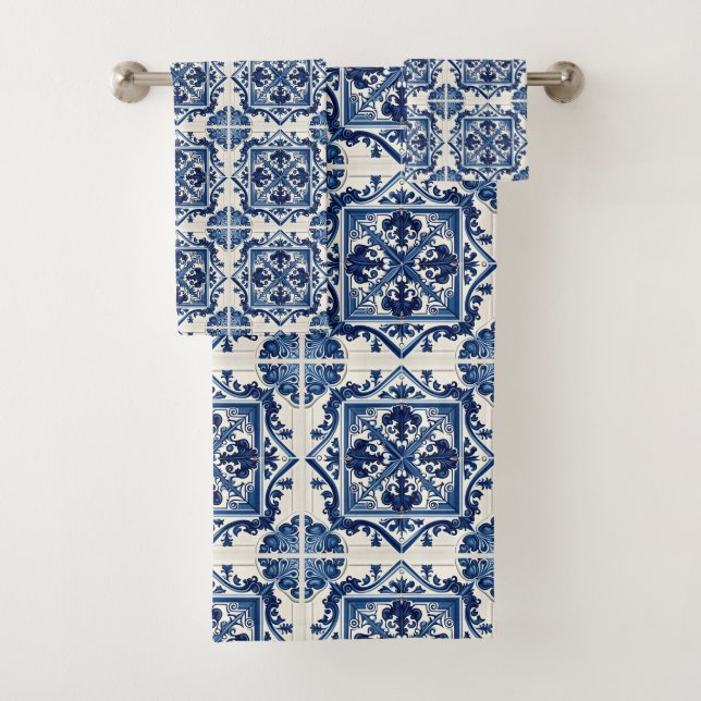 Conjunto De Toalhas Azulejos do Mediterrâneo, Portugal, Azulejo, Majol (Insitu)