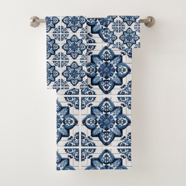 Conjunto De Toalhas Azulejos do Mediterrâneo, Portugal, Azulejo, Majol (Insitu)