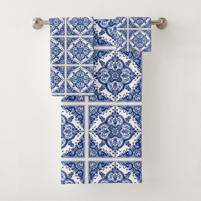 Conjunto De Toalhas Azulejos do Mediterrâneo, Portugal, Azulejo, Majol (Insitu)