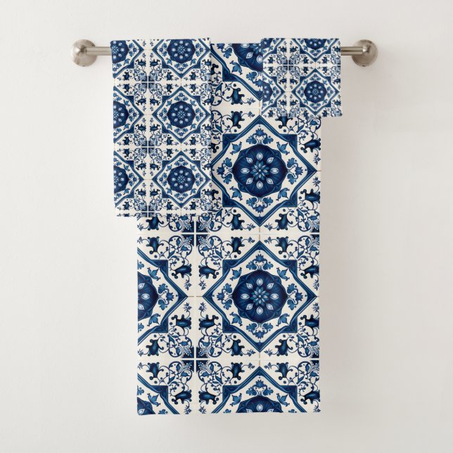 Conjunto De Toalhas Azulejos do Mediterrâneo, Portugal, Azulejo, Majol (Insitu)