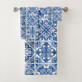 Conjunto De Toalhas Azulejos do Mediterrâneo, Portugal, Azulejo, Majol