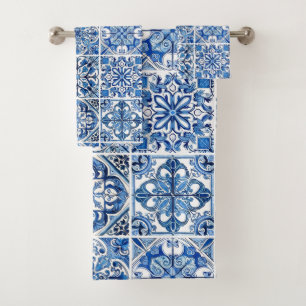 Conjunto De Toalhas Azulejos do Mediterrâneo, Portugal, Azulejo, Majol