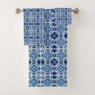 Conjunto De Toalhas Azulejos do Mediterrâneo, Portugal, Azulejo, Majol