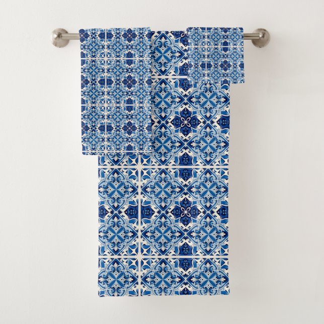 Conjunto De Toalhas Azulejos do Mediterrâneo, Portugal, Azulejo, Majol (Insitu)