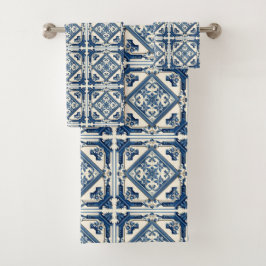 Conjunto De Toalhas Azulejos do Mediterrâneo, Portugal, Azulejo, Majol