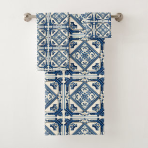 Conjunto De Toalhas Azulejos do Mediterrâneo, Portugal, Azulejo, Majol