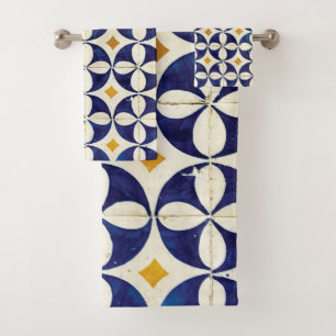 Conjunto De Toalhas Azulejos Portugueses - Design de Padrão Azulejo