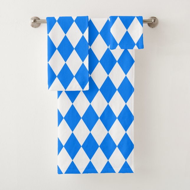 Conjunto De Toalhas Azure Blue Harlequin (Insitu)