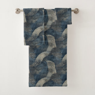 Conjunto De Toalhas Azure Ripples de Tranquilidade Shibori Japonês