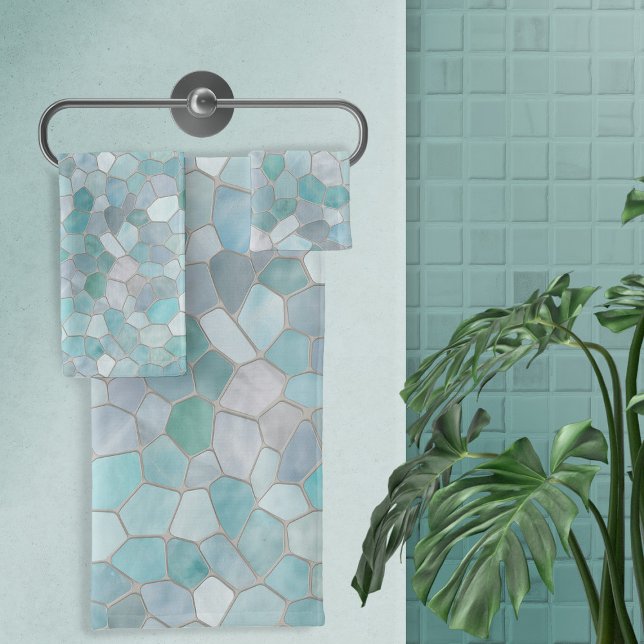 Conjunto De Toalhas Azure Verdigris Mosaico (Criador carregado)