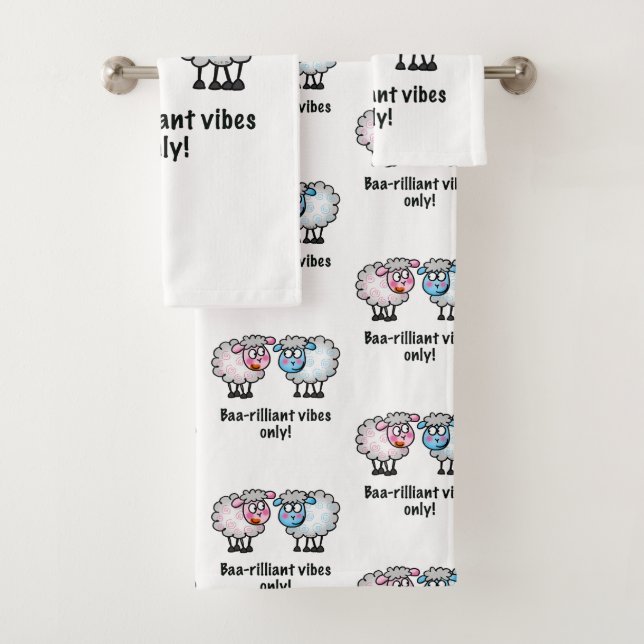 Conjunto De Toalhas Baa-rilliant - Cute Cartoon Sheep Pair (Insitu)