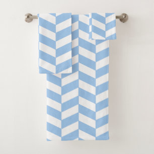 Conjunto De Toalhas Baby Blue Herringbone