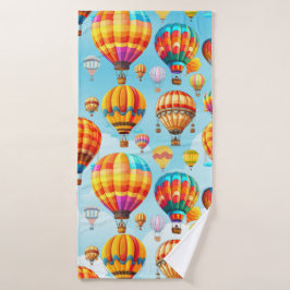 Conjunto De Toalhas Balão de Ar Quente Voador Colorido