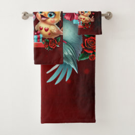 Conjunto De Toalhas Balão do Coração e Rosa Magia: Um Romance Pintado,