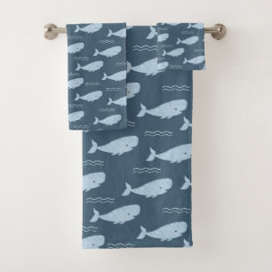Conjunto De Toalhas Baleia azul