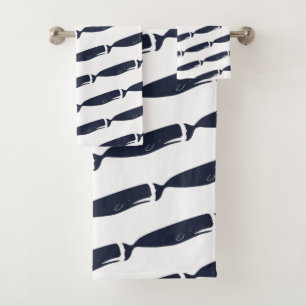 Conjunto De Toalhas Baleias Azuis Marinhos Modernas