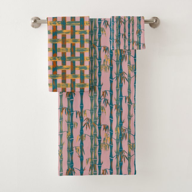 Conjunto De Toalhas Bambu Colorido Retroativo (Insitu)
