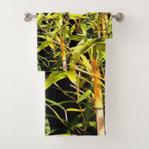 Bambu Foliage Arte Tropical Em Preto